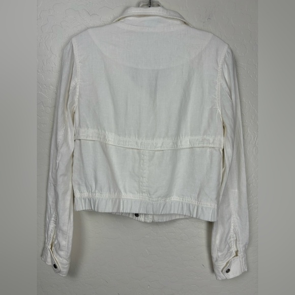 Athleta Linen High Neck Long Sleeve Lightweight Jacket White Size XS 0204 - Picture 5 of 11